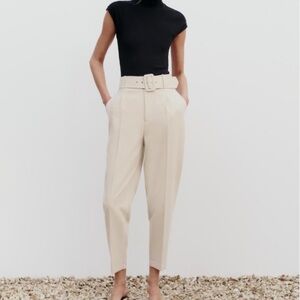 VGUC Zara Cream High-waisted Dress Pants Large